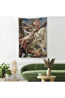 Ruggiero ve Angelica Kurtuluş Eseri Dekoratif Duvar Örtüsü - Halısı-6139