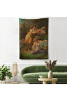 Göl kenarındaki Çiçekli Kadın Dekoratif Duvar Örtüsü - Halısı-6248