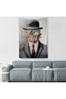Rene Magritte Ünlü Resim “İnsanın Oğlu” Graffiti Pop Art Duvar Örtüsü - Halısı-6316