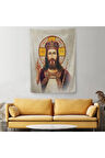 Hz İsa Duvar Örtüsü-Halısı, Kilise Hediyesi Long live Christ the King Jesus Christ -6387