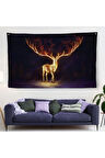 Sürreal Sarı Geyik Duvar Örtüsü-Halısı-6649