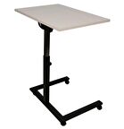 Tekerli Eğim ve Yükseklik Ayarlı Laptop Bilgisayar Hastane Dershane Yemek Masası Servis Sehpası