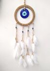 Hdmarketim Nazar Boncuklu Düş Kapanı Dreamcatcher Kuş Tüyü Duvar Süsü    