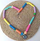 Renkli Nazar Boncuklu Fimo Kolye Bijuteri Takı