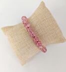 Pembe Kuvars Doğal Taş Çakra Elastik Bileklik Unisex Yoga Enerji Bilezik Takı