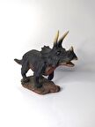 Triceratops Dinazor Hayvan Biblo Heykel Ev Ofis Dekorasyon 3D Görünümlü 