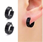 Küpe Çelik Kadın Erkek Halka İthal Siyah 316 L Paslanmaz Kararmaz 5 mm 