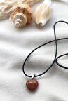 Kolye Gerdanlık Kalp Yoga Reiki Doğal Kahverengi Ay Taşı Kadın Takı Hediye