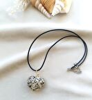 Kolye Kalp Doğal Taş El İşi Tel Sarma Tasarım Çakra Charm Takı Kadın Kız Örgü  