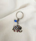 Anahtarlık Cam Nazar Boncuklu Fil Çanta Cüzdan Süsü Aksesuar  