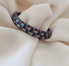 Bileklik Hakiki Deri Örgü Unisex 21 cm Bilezik Takı Aksesuar                  