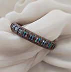 Bileklik Hakiki Deri Örgü Unisex 21 cm Bilezik Takı Aksesuar                  