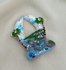 Magnet Yunus Balıklı Taşlı Palmiye Mıknatıslı Buzdolabı Süsü Nazar Göz Boncuklu Türkiye Kemer Yazılı  