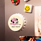 İsme Özel Baskılı Minnie Mause Doğum Günü Açacak Magnet 10 adet