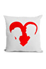 İki sevgili kalpli yastık sevgililer günü