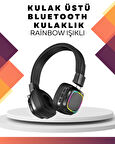 Kablosuz Rgb Işıklı Katlanabilir Bluetooth Kulak Üstü Kulaklık