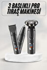Yüksek Performanslı 3 Başlıklı Profesyonel Şarjlı Islak Ve Kuru Kullanıma Uygun