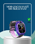 S10 Mor Çocuk Takip Saati Elektronik Bariyer Ve Sesli Mesaj Destekli