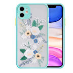 12 Mini 5.4Inç Kamera Korumalı Çiçek Desenli Silikon Kılıf-(5775)