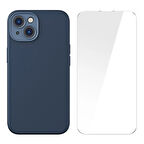 Liquid Silica Gel 14 6.1 Silikon Kılıf + Tempered Ekran Koruyucu Set-(5775)