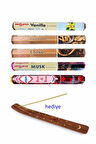 5 Paket 20 Çubuklu Tütsü Vanilla - Musk - Clove - Wood - Redrose - Kayık Hediyeli