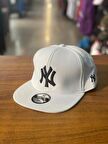 NY Yankees Nakışlı Beyaz Renk Hiphop Snapback Rapper Basket Cap Şapka