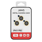 iPhone 11 Pro Uyumlu Kamera Lens Koruyucu – Gold Metal Çerçeveli (Gold)