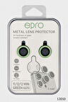 iPhone 11 / 12 / 12 Mini Uyumlu Kamera Lens Koruyucu – Yeşil Çerçeveli (Green)