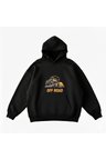 Makiteks Siyah Pamuklu Unisex Cepli Kapüşonlu Rahat Kesim Off Road Baskılı Sweatshirt