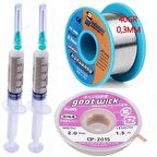 Flux Lehim Toplama,lehim Emme Tel 2,0mm Ve Lehim Teli Soldering 63sn/37pb Flux %1-3 40gr 03mm 4in1 Arada