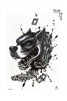 Gerçekçi Geçici Pitbull Dövme Tattoo 