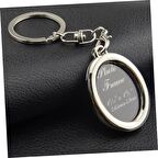 Oval Tasarımlı Metal Resim Çerçeveli Anahtarlık