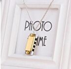 Gerçek Kullanılabilir Mızıka Kolye Gold