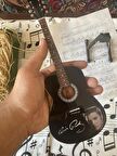 Akustik Gitar El Yapımı Ahşap Minyatür Hediyelik Biblo 25 cm Elvis Presley