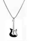 Gitar Kolye Paslanmaz Çelik Siyah 