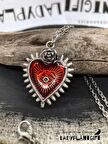 Rose Eye Of Heart Gotik Kalp Kolye Kırmızı