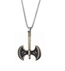 Savaşçı Viking Balta Eskitme Gümüş Kolye