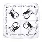 Herşey Nota Beyaz Atatürk Silüetli Ve Imzalı Pamuk Kumaş Fular 2 adet - 23 Nisan, 29 Ekim, 19 Mayıs