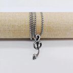 Sol Anahtar Kuru Kafa Gümüş Kolye 