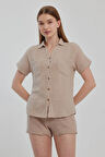 Müslin Yakalı Kısa Kol Gömlek -1140