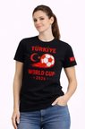 buğrahayalin Türkiye World Cup 2026 Baskılı Tişört Futbol Temalı Forma T-Shirt - Siyah
