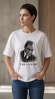 buğrahayalin Atatürk Baskılı Tişört Kısa Kollu Bisiklet Yaka T-Shirt - Beyaz