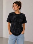 buğrahayalin Yıkamalı Washed Effect Tişört Bisiklet Yaka Sokak Stil Kısa Kol T-Shirt - Siyah