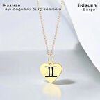 Sıcak Yaz Esintisini Taşıyan Kalp Motifli 14 Ayar Altın Plakalı Haziran Kolyesi