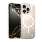 Apple iPhone 14 Pro Uyumlu Kılıf Simli Şeffaf Magesafe Özellikli PC Hlt-SimliPC