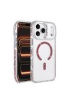 Apple iPhone 18 Pro Uyumlu Kılıf Magesafe Özellikli Taşlı Işıltılı Zr-Tera