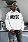 AC DC Yazılı Unisex Oversize Rock Metal Hoodie
