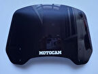 MOTOCAM Rüzgar Saptırıcı Deflektör Camı 2 Delikli 4cm 32x18cm Siyah Renkli   (APARATSIZDIR)