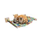 Barış Dizayn Duvara Monte 4 renk XLarge iki kollu kedi hamağı kedi yatağı XL 12KG Kapasiteli (Kareli)