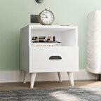 İnci Tek Çekmeceli Komodin Beyaz